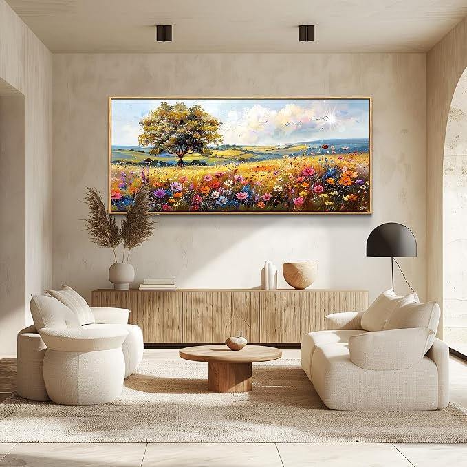hyidecorart Large Framed Wall Art, Spring Landscape Wall Art, Nature Tree - Image 3