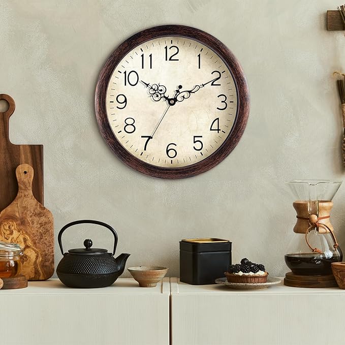 KECYET Wall Clock, Vintage Wall Clocks Battery Operated Quartz Silent - Image 6
