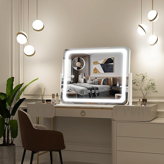 FENNIO Vanity Mirror with Lights 22''x17'' Makeup Mirror with Lights, Vanity - Image 5
