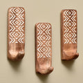 IndianShelf 10 LB- 12 Pieces Decorative Wood Adhesive Wall Hooks–Boho Peel and by IndianShelf