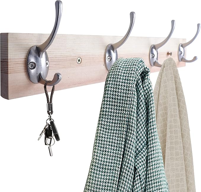 IBosins 32 Pack Silver Coat Hooks Wall Mounted - Image 4