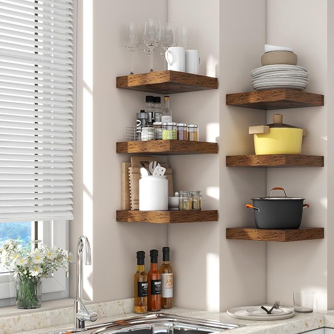 Square Floating Shelves for Wall 12"W x 12"D x 1.4"H, Small Engineered Wood - Image 3