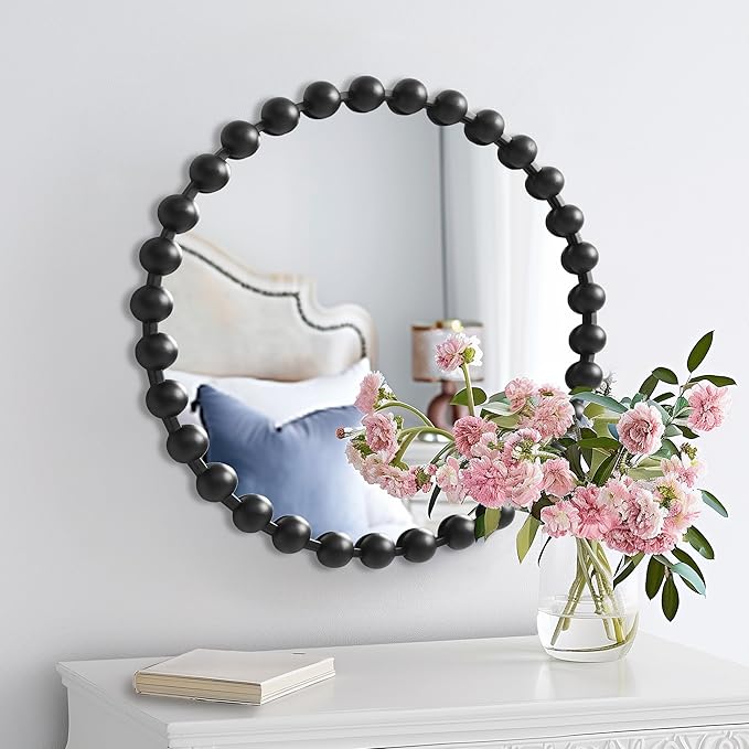 Madison Park Round Mirror, Metal Frame Circle Mirror 27 inch, Wall Art Decor - Image 9