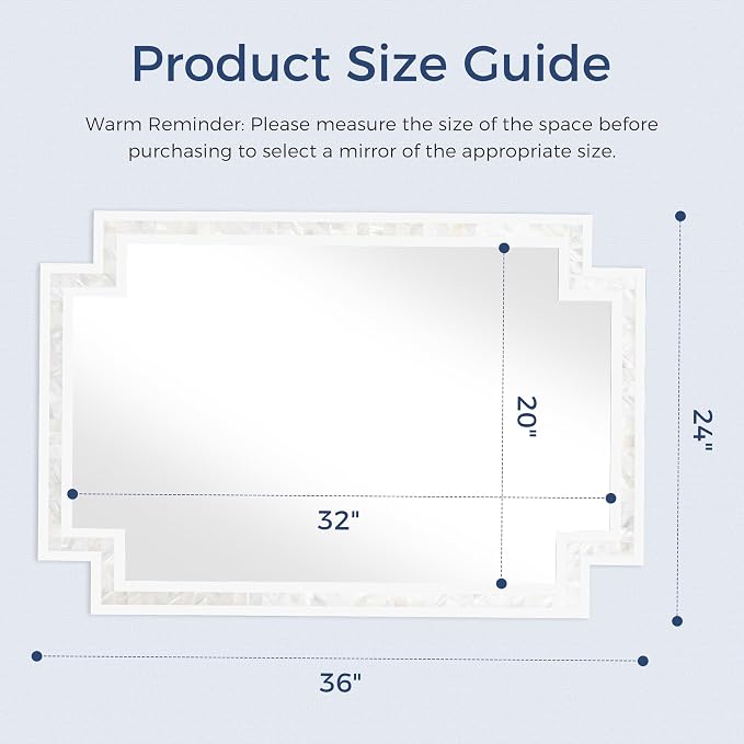 Tanmicoshomy 24 x 36 Inch White Bathroom Mirrors - Image 3