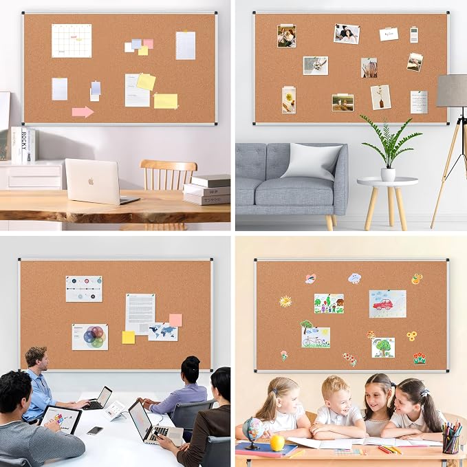 Extra Large Cork Bulletin Board 72" X 48", Wall Mounted Notice Pin Board - Image 8