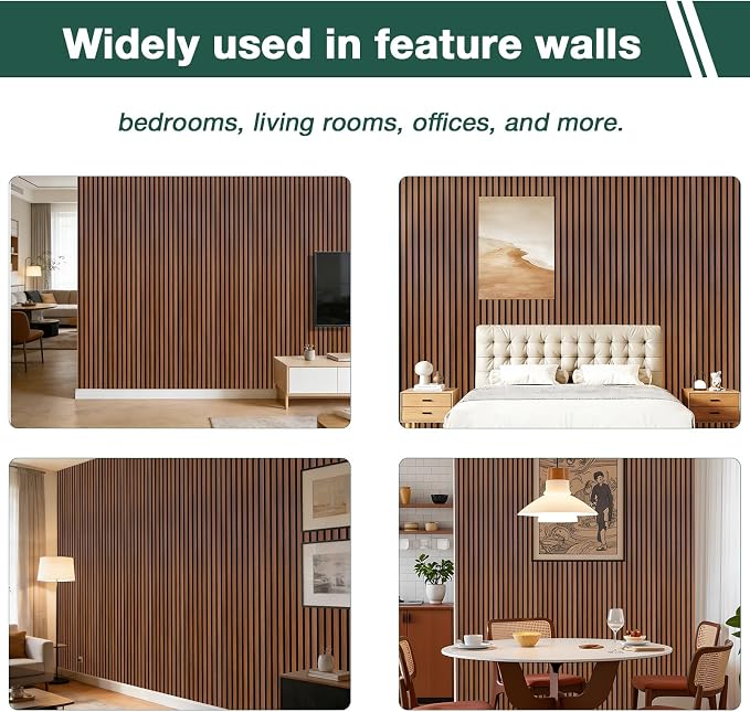 Yuzzy 4 Pack Wood Panels for Wall, 94.5" x 11" Acoustic Wood Slat Wall Panel - Image 6