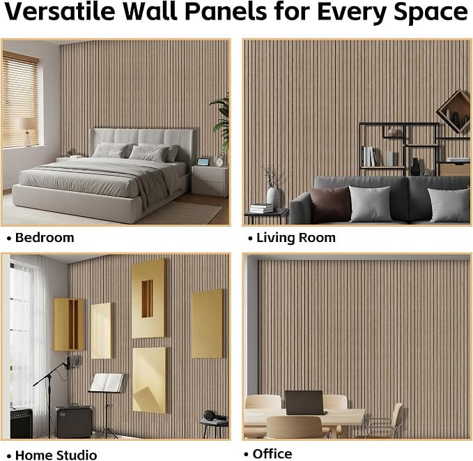 RITOLLO 8 Packs Acoustic Panel 47.2"×23.6" Sound Absorbing Slat Wall Panels - Image 6
