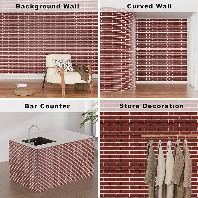 3D Wall Panels - 4PCS 47.2"x26" Faux Stone Wall Covering - MCM Modified Clay - Image 4