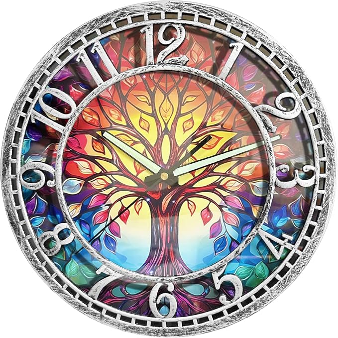 WANGIRO Tree of Life Wall Clock 12inch Silent Movement Clock Precise by WANGIRO