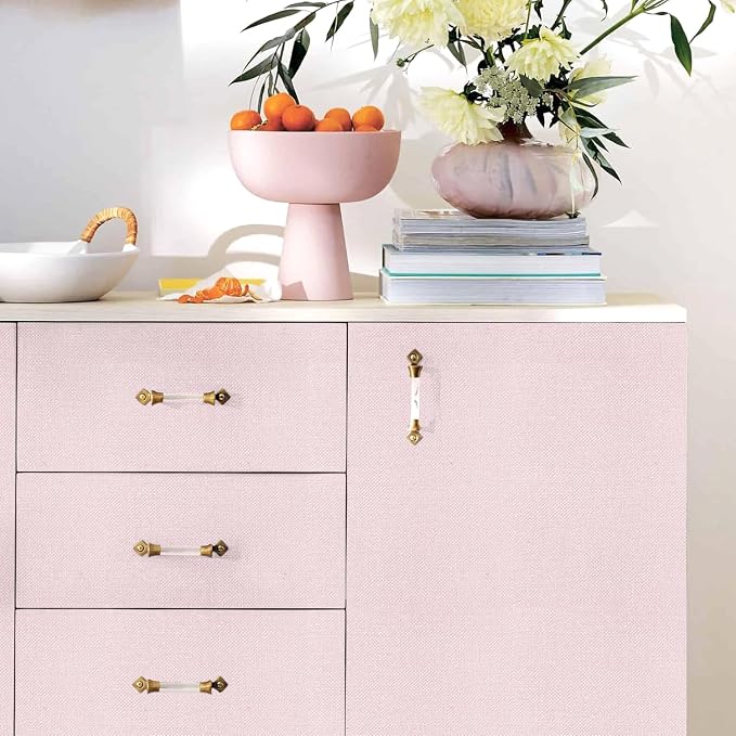Pink Grasscloth Peel and Stick Wallpaper Textured Contact Paper 15.7inch x - Image 4