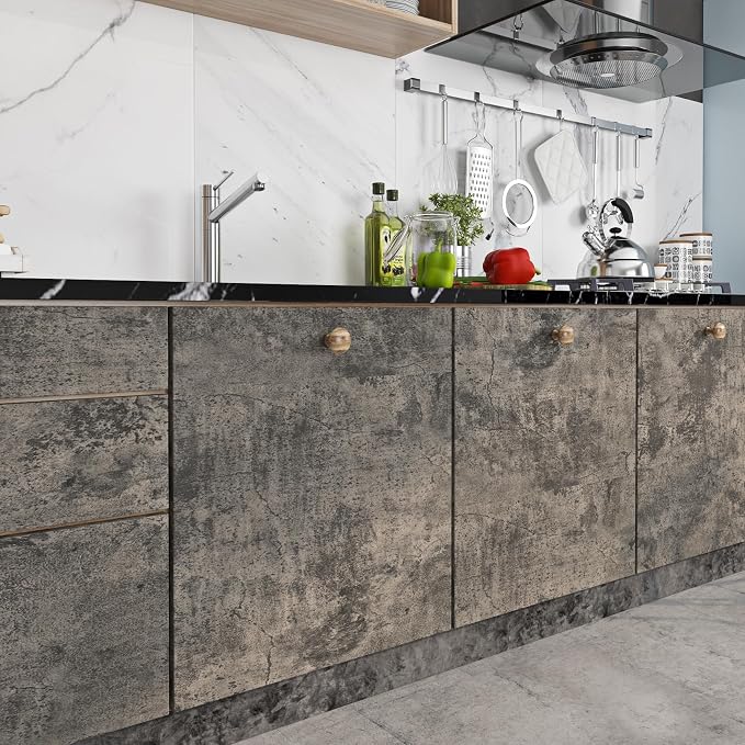 Livelynine 15.8x197 Concrete Limewash Peel and Stick Dorm Wallpaper Removable - Image 5