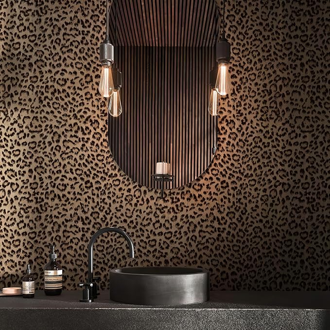 JiffDiff Leopard Print Peel and Stick Wallpaper, Waterproof Removable Self - Image 6