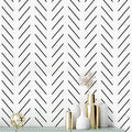 Erfoni Black and White Peel and Stick Wallpaper Modern Herringbone Contact by Erfoni
