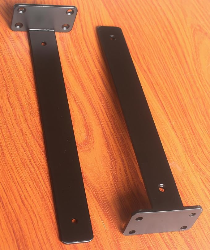 8 Pack - 12 inch Black Hidden L Shelf Bracket Iron Floating Shelf Brackets - Image 9