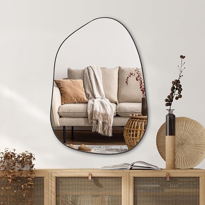 PERFNIQUE Irregular Wall Mirror Asymmetrical Mirror, Decorative Modern Wall by PERFNIQUE