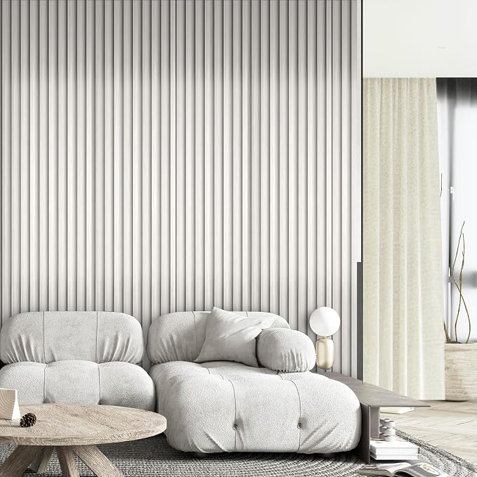 OUZUGIE WPC Acoustic Slat Wall Paneling, Living Room, TV Background, Study Room - Image 2