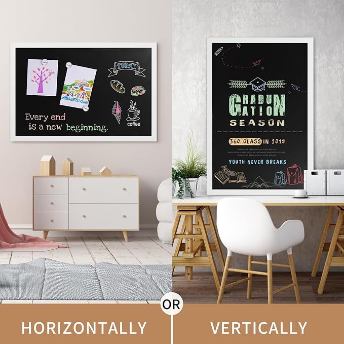 Magnetic Chalkboard Black Board 46 x 32, Extra Large Chalk Board Blackboard - Image 3
