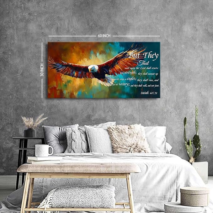 Christian Eagle Wall Art Isaiah 40 31 Poster Bible Verse Wall Decor - Image 3