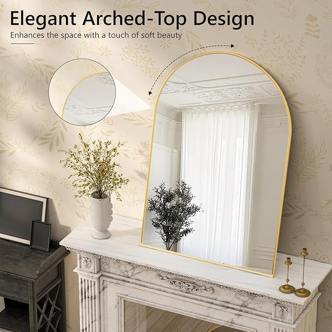Arched Bathroom Mirror for Wall, HD Glass Over Sink for Bathroom - Image 5