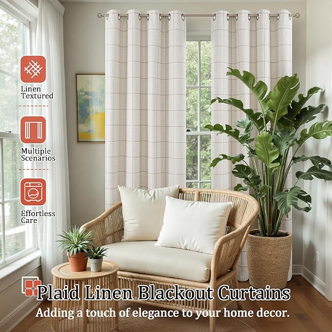 Lajode Linen Blackout Curtains for Living Room - Image 2