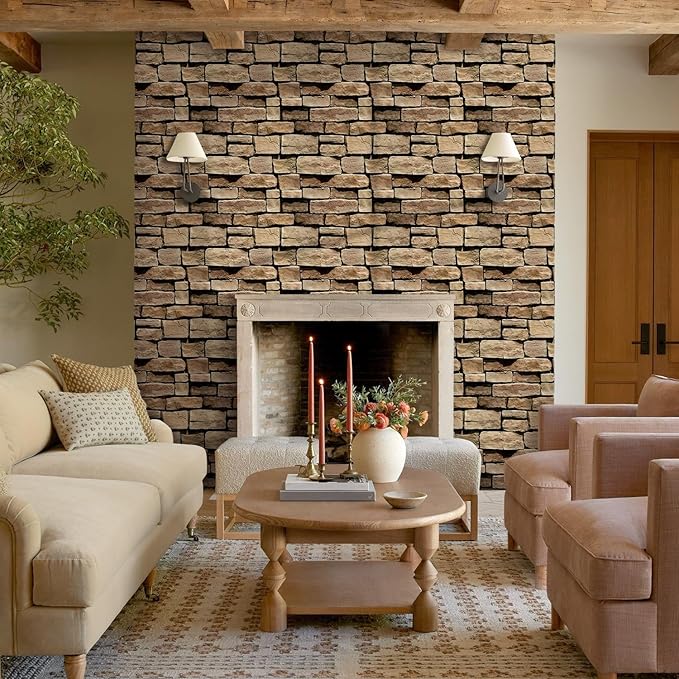 Commomy 3D Faux Stone Wall Panel Peel and Stick Wall Tiles - Image 9