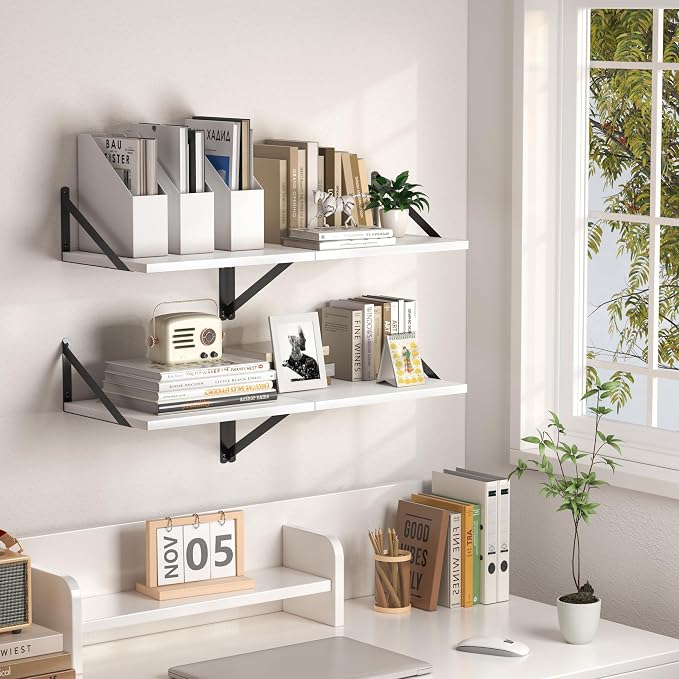 Heimlove White Deep Floating Shelves - Image 5