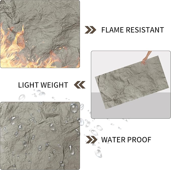 3D Faux Stone Wall Panels, Lightweight & Waterproof Accent Marble Rock Skin - Image 3