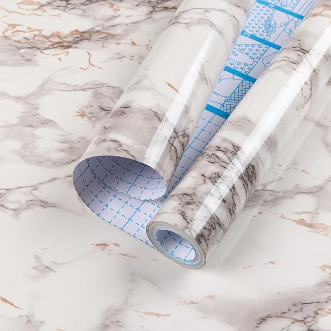 Abyssaly Marble Contact Paper Brown Peel and Stick Countertops Waterproof by Abyssaly
