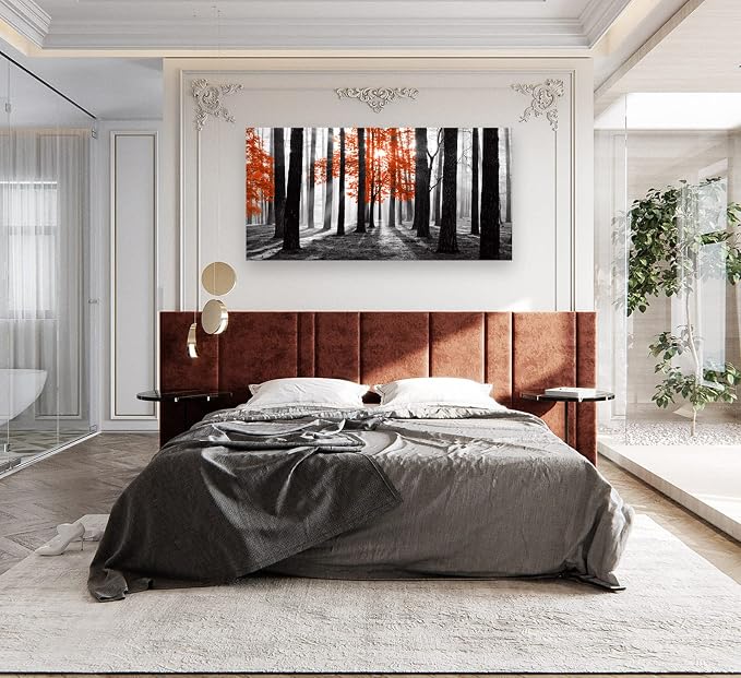 Cao Gen Decor Art S06662 Wall Art Canvas Painting Red Tree in Black and White - Image 5
