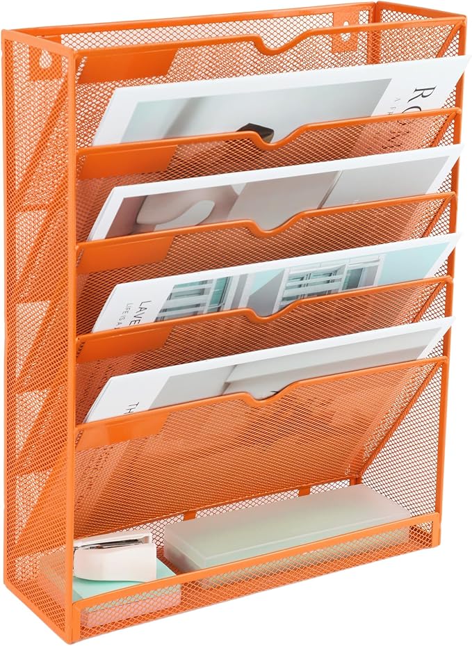EASEPRES 6 Tier Mesh Hanging Wall File Organizer, Desk Vertical Mail Paper - Image 8