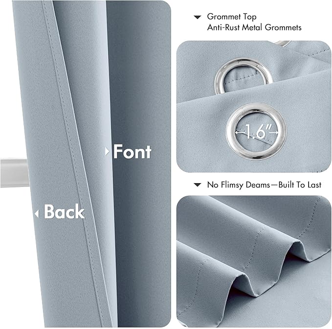 MIULEE Blackout Curtains for Bedroom Living Room 2 Panels, Thermal Insulated - Image 4