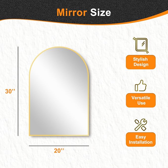 Delma Arched Bathroom Mirror, Living Room and Entryway - Image 5