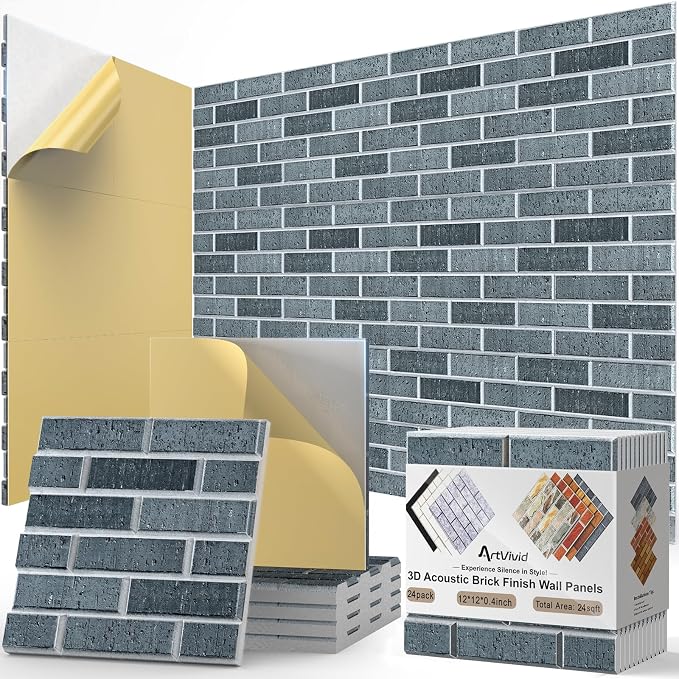 24Pack Acoustic Panels, High Density Soundproof Wall Panels, Sound Absorbing by ArtVivid