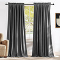 NICETOWN Grey Velvet Blackout Curtains 108 inches Long by NICETOWN