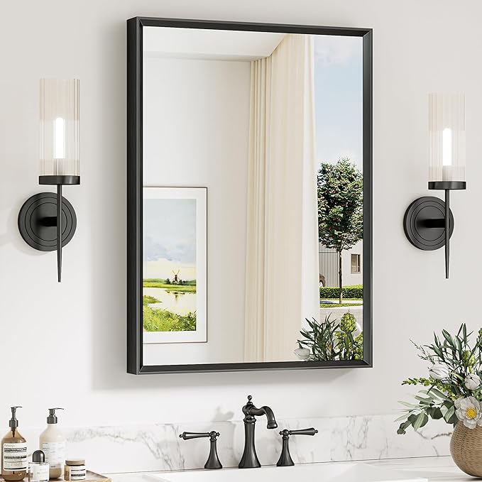 Keonjinn 22 x 30 Inch Black Bathroom Mirrors by Keonjinn