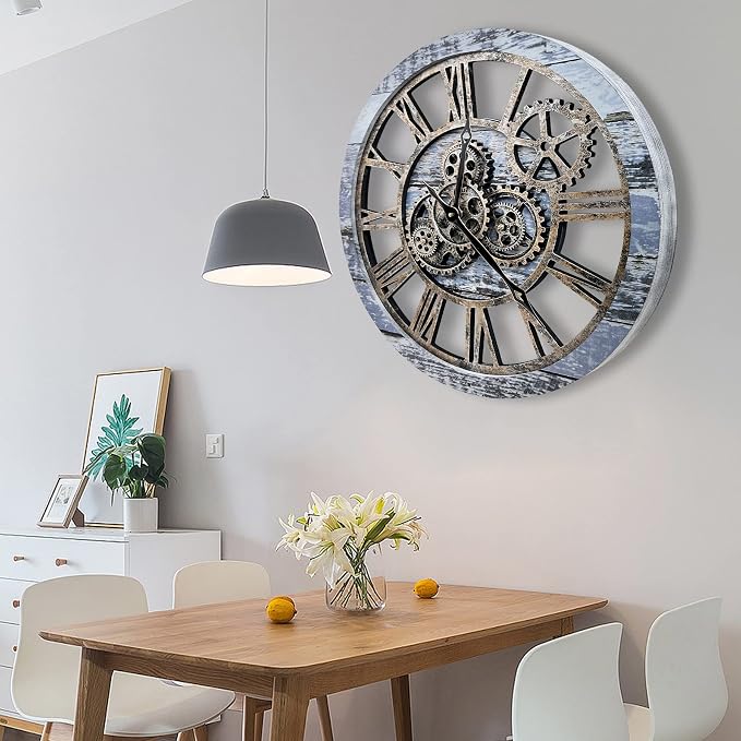 The B-Style Large Wall Clock 24 inch Moving Gear Wall Clock Oversized Vintage - Image 6