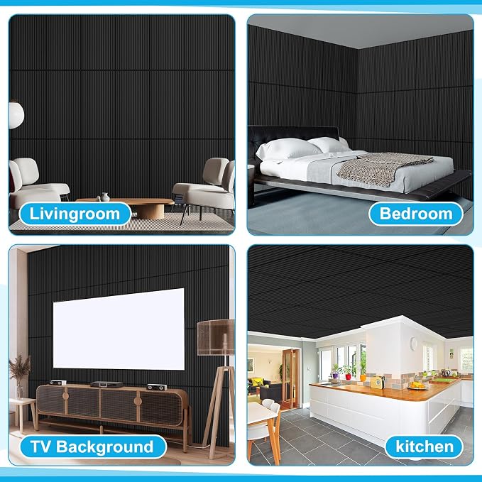 Nuanchu 18 Pack 4x2 FT 3D Slat Wall Panels Large PVC Fluted Panel Decorative - Image 7