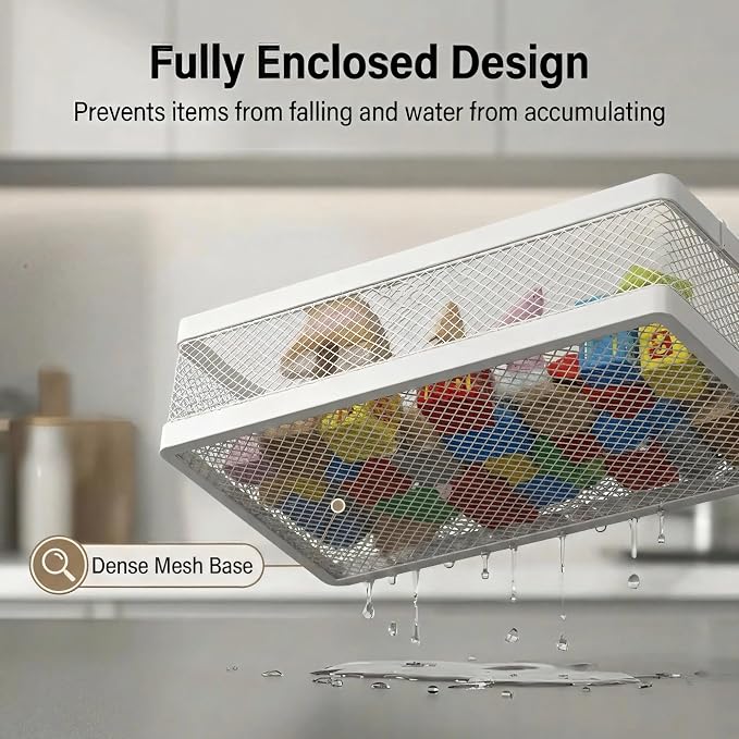 PUSDON Mesh Shower Caddy Wall Mount, Heavy Duty Adhesive Bathroom Shelf - Image 5