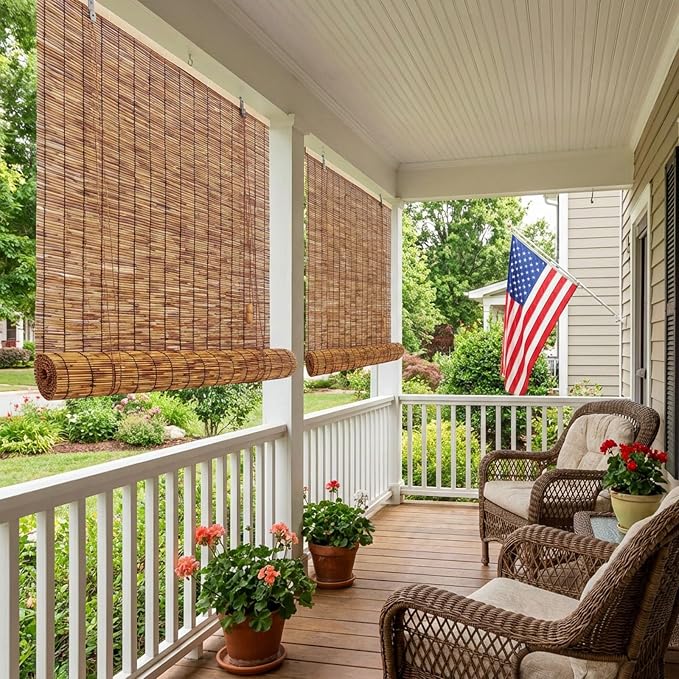 Outdoor Bamboo Blinds for Patio, Waterproof Reed Shades, Privacy Sun Shades - Image 6