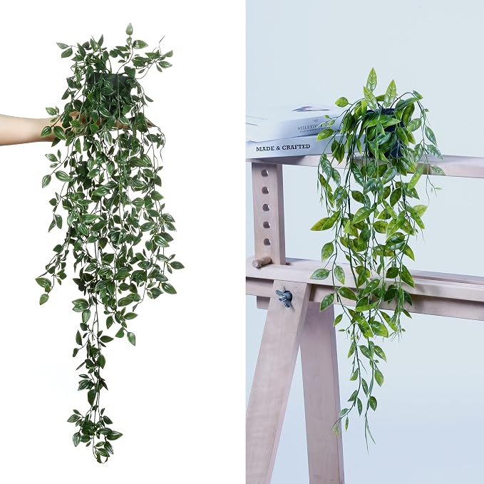 Sggvecsy Fake Hanging Plants 3 Pack Artificial Eucalyptus Fake Potted Greenery - Image 4