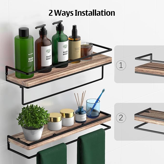 Meangood Floating Shelves Wall Mounted Set of 2, Wall Shelf - Image 5