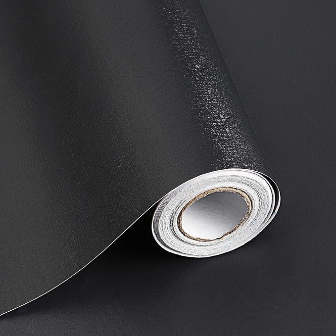 Black Peel and Stick Wallpaper Black Contact Paper Decorative Self-Adhesive by SAFIYYA