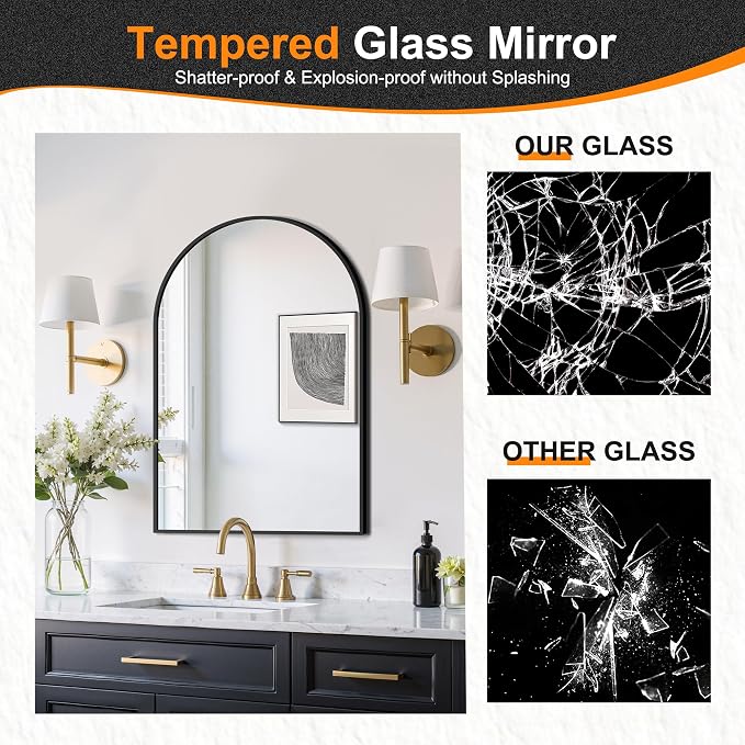 Delma Arched Bathroom Mirror, Living Room and Entryway - Image 4