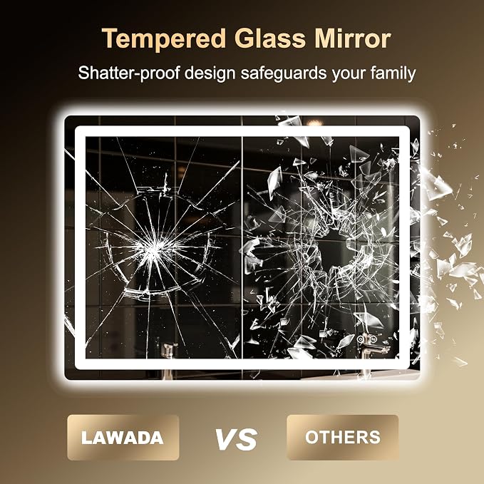 LED Bathroom Mirror, Smart Anti-Fog, Stepless Dimmable - Image 7