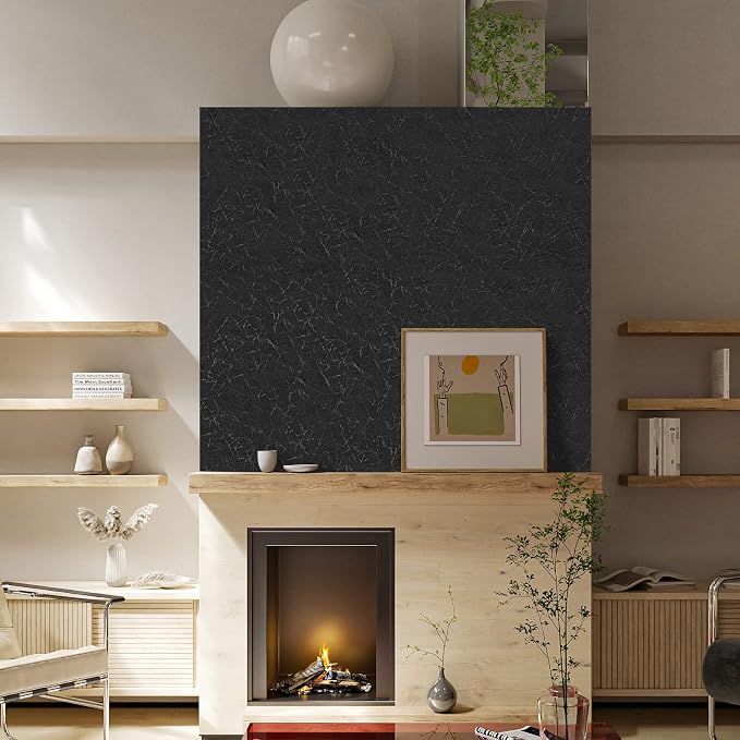 Cohoo Home Black Silk Peel and Stick Wallpaper - Image 4