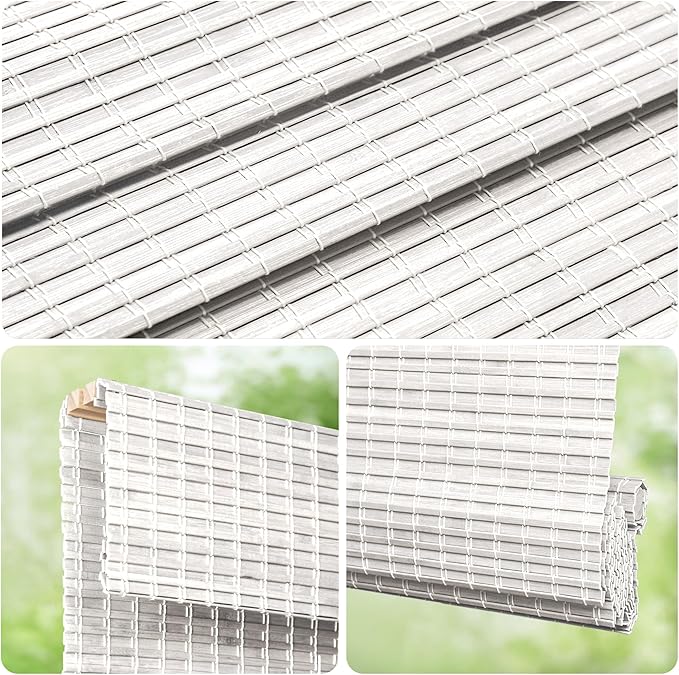 LazBlinds Cordless Bamboo Roman Shades, Privacy Blinds - Image 3