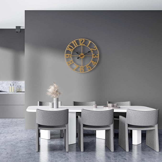 Sorbus Gold Metal Wall Clock - Image 2