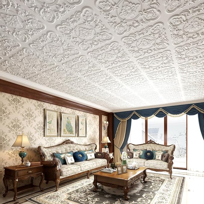 Art3dwallpanels 12 Pack Drop Ceiling Tiles, 24 x 24 Inch High Grade PVC 3D Wall - Image 8