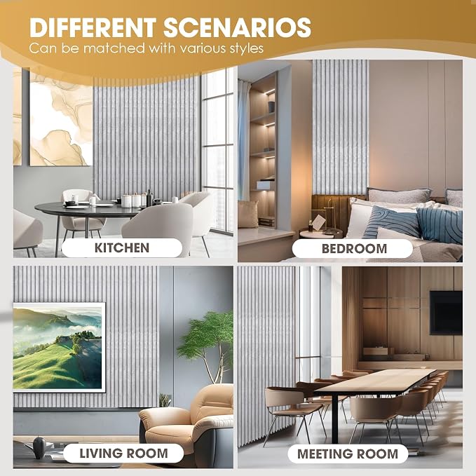 OUZUGIE WPC Acoustic Slat Wall Paneling, Living Room, TV Background, Study Room - Image 7