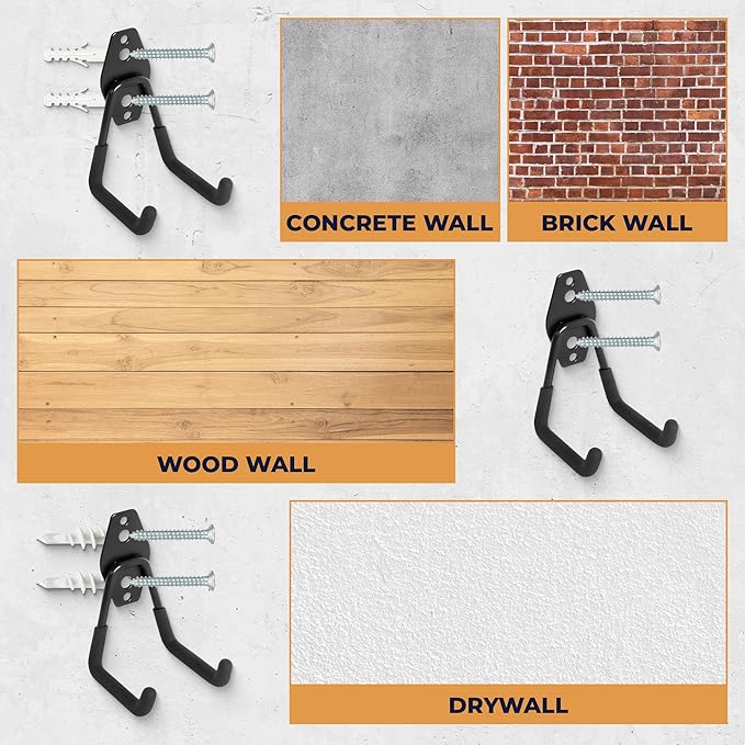 Moneek's Hardware 16 Pack Garage Storage Hook Anti-Slip Coating Heavy Duty Wall - Image 6